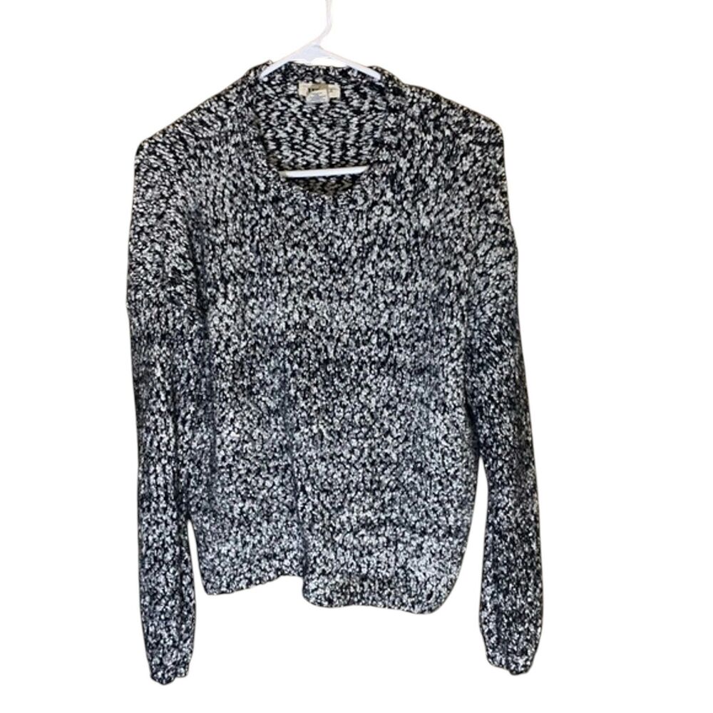 Yes Lola Anthropology Sweater L Chunky Knit Long Barrel Sleeve Pullover Womens